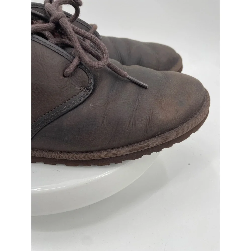 UGG Neumel Chukka Boots Mens 12 Brown Leather Suede Shearling Classic Cozy Shoes